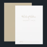 Cartão De Conselho Palavras Douradas de Aviso de Sabedoria<br><div class="desc">Este cartão de conselho de sabedoria é perfeito para um casamento moderno. O design simples e elegante apresenta a tipografia clássica e de rico em ouro. Estas cartas são perfeitas para um casamento, chá de panela, chá de fraldas, festa de formatura e muito mais. Personalize as cartas com os nomes...</div>