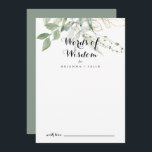 Cartão De Conselho Palavras Douradas de Folhagem Verde de Sabedoria<br><div class="desc">Este cartão de conselho de folhagem dourada é perfeito para um casamento rústico. Este design artístico apresenta a aquarela desenhada à mão, ouro e folhagem verde, inspirando beleza natural. Estas cartas são perfeitas para um casamento, chá de panela, chá de fraldas, festa de formatura e muito mais. Personalize as cartas...</div>