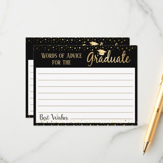 Cartão De Conselho Palavras Elegantes de Aconselhamento sobre Graduaç (Frente/Verso In Situ)