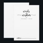 Cartão De Conselho Palavras Mínimas de Caligrafia de Sabedoria<br><div class="desc">Esta caligrafia minimalista, palavras de casamento de sabedoria é perfeita para um casamento rústico. O design simples e elegante apresenta a tipografia de scripts clássicos e ricos em preto e branco. Estas cartas são perfeitas para um casamento, chá de panela, chá de fraldas, festa de formatura e muito mais. Personalize...</div>