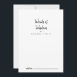 Cartão De Conselho Palavras Modernas de Sabedoria<br><div class="desc">Este moderno cartão de conselho de sabedoria é perfeito para um casamento rústico. O design simples e elegante apresenta a tipografia de scripts clássicos e ricos em preto e branco. Estas cartas são perfeitas para um casamento, chá de panela, chá de fraldas, festa de formatura e muito mais. Personalize as...</div>