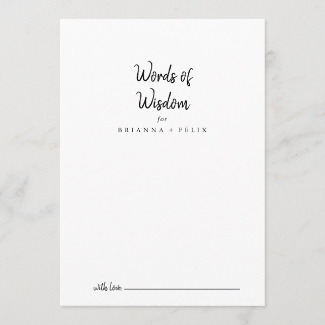 Cartão De Conselho Palavras Modernas de Sabedoria (Frente)