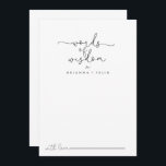 Cartão De Conselho Palavras Simples de Casamento Calliográfico da Sab<br><div class="desc">Esta simples caligrafia, palavras de casamento de sabedoria é perfeita para um casamento rústico. O design simples e elegante apresenta a tipografia de scripts clássicos e ricos em preto e branco. Estas cartas são perfeitas para um casamento, chá de panela, chá de fraldas, festa de formatura e muito mais. Personalize...</div>