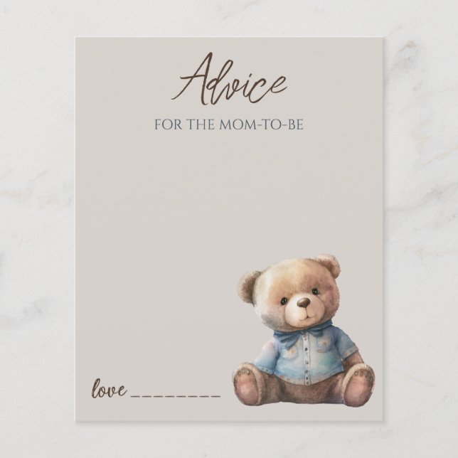 Cartão de Conselho para a Mamãe do Ursinho Fofo (Frente)