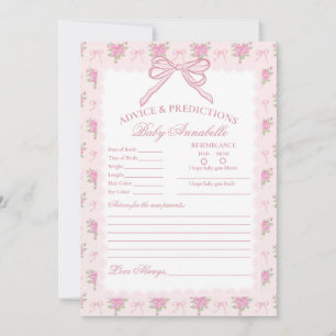 Cartão de Conselho para Bebê Floral Chique Rosa Pa