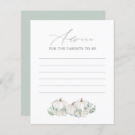 Cartão de Conselho para Chá de Bebê de Abóbora com