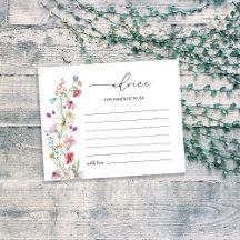 Cartão de Conselho para Futuros Pais com Flores Si