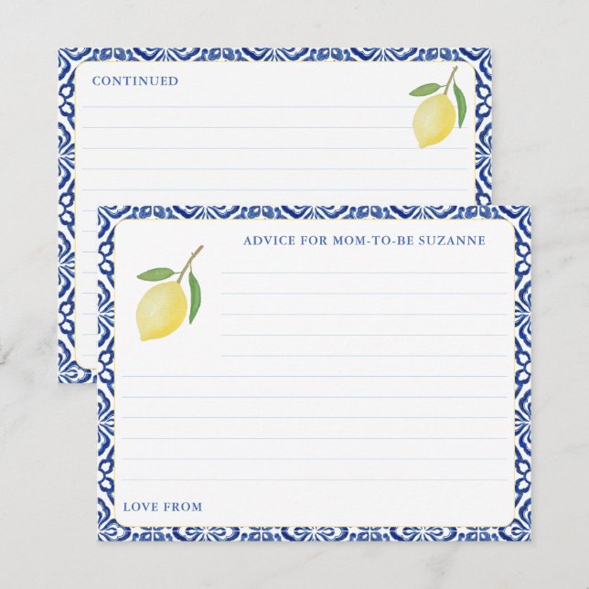 Cartão de Conselho para Mãe com Azulejos Simples d (Frente/Verso)