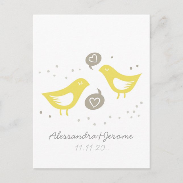 Cartão De Conselho pássaros amarelos falando deixe uma nota (Frente)