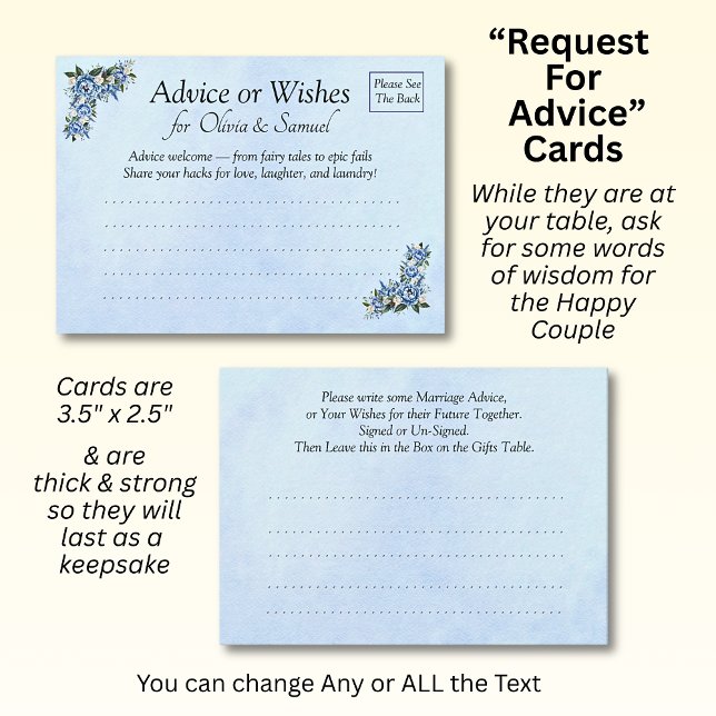 Cartão De Conselho Pedido de Dicas de Casamento -  (Criador carregado)
