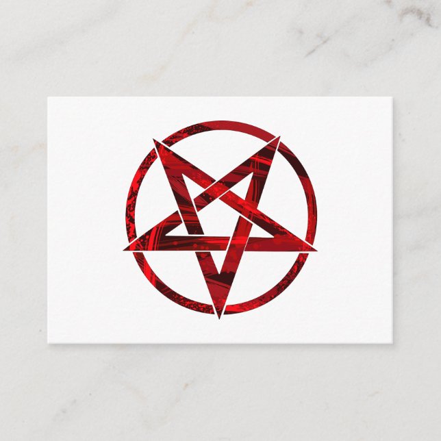 Cartão De Conselho Pentagrama do Diabo Vermelho (Frente)