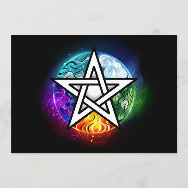 Cartão De Conselho Pentagrama do Wiccan (Frente)