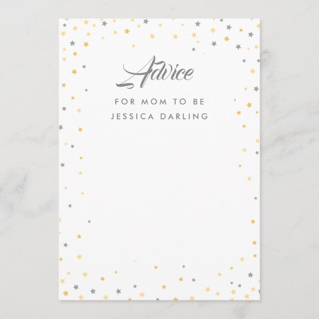 Cartão De Conselho Pequena Estrela Brilhante (Frente)