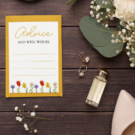 Cartão De Conselho Pequeno Chá de fraldas de flor selvagem