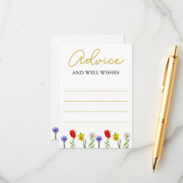 Cartão De Conselho Pequeno Chá de fraldas de flor selvagem