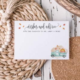 Cartão De Conselho Pequenos Desejos de Abóbora e Conselhos, Caminhão 