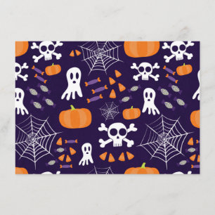 Cartão De Conselho Personagens Divertidos e Assustadores de Halloween