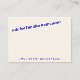 Cartão De Conselho Personalized Modern Cute Blue Baby Shower Mom