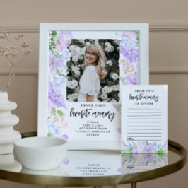 Cartão De Conselho Petais Púrpura Suave Funeral Compartilha um Sinal 