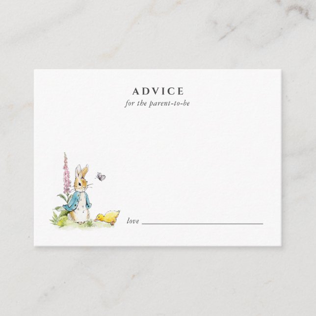 Cartão De Conselho Peter Cobit Advice para os pais serem (Frente)