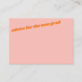 Cartão De Conselho Pink Orange Retro Bold Grad Party Keepsake
