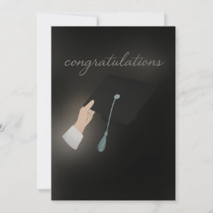 Cartão De Conselho Placa de graduação de parabéns - Preto e Elegante