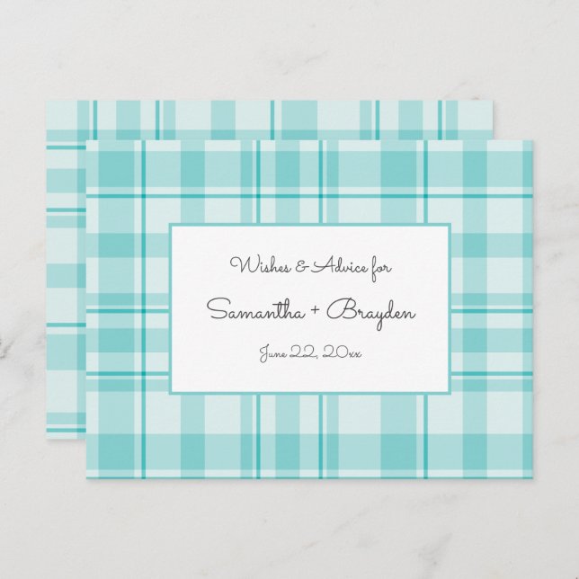 Cartão De Conselho Placas de Conselhos de Chá de fraldas de Xadrez Te (Frente/Verso)