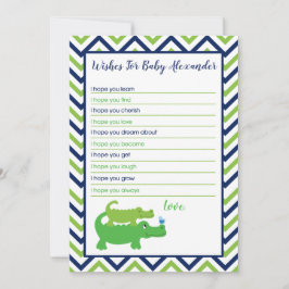 Cartão De Conselho Preppy Alligator Deseja uma Placa de Bebê