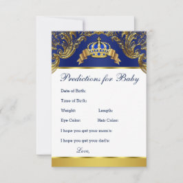 Cartão De Conselho Previsões do Príncipe para o Bebê e Dicas para os 