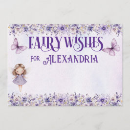 Cartão De Conselho Púrpura Aquarela Floral Aniversário Fada