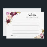 Cartão De Conselho púrpura de ameixa pintada e conselhos florais de p<br><div class="desc">Um simples design floral com flores de ameixa e pêssego. Sinta-se livre para alterar as cores e os detalhes do texto.</div>