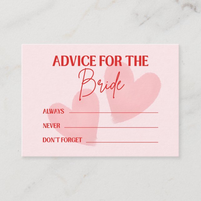 Cartão De Conselho Retro Date Night And Advice To The Bride Card (Frente)