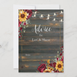 Cartão De Conselho Rosa Rustic e Aster Wedding