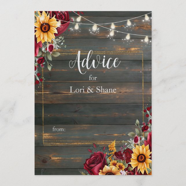 Cartão De Conselho Rosa Rustic e Aster Wedding (Frente)