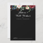 Cartão De Conselho Rustic Black Weds well Wish Advice Card<br><div class="desc">Este cartão de aconselhamento de casamento rochoso negro é perfeito para um casamento clássico. A design apresenta flores brilhantes, vermelhas, marinhos, azuis e esbranquiçadas radiantes e graciosas pintadas à mão num fundo preto, inspirando beleza natural. Estas cartas são perfeitas para um casamento, chá de panela, chá de fraldas, festa de...</div>