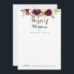Cartão De Conselho Rustic Blush Burgundy Casamento Palavras de Sabedo<br><div class="desc">Este bravo e arrogante cartão de conselho é perfeito para um casamento moderno. O design simples e elegante apresenta a tipografia de scripts clássicos e ricos em preto e branco. Estas cartas são perfeitas para um casamento, chá de panela, chá de fraldas, festa de formatura e muito mais. Personalize as...</div>
