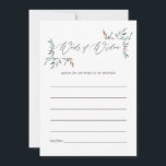 Cartão De Conselho Rustic Greenery Aviso de Chá de panela de inverno<br><div class="desc">A aquarela deixa o aviso de chá de panela de inverno para cartas de noiva projetadas para serem rápida e facilmente personalizadas.</div>