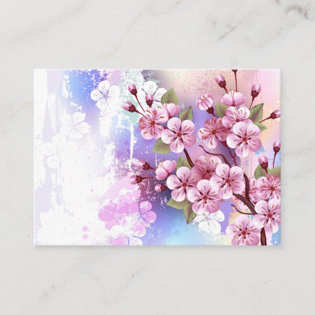 Cartão De Conselho Sakura rosa no fundo da pintura (Frente)