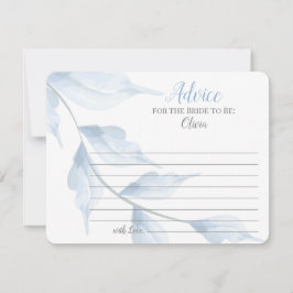 Cartão De Conselho Sheer Dusty Blue Advice para a noiva ser