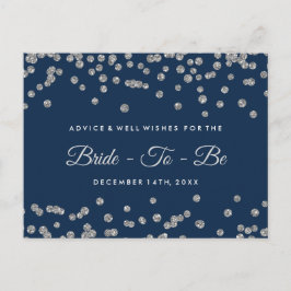 Cartão De Conselho Silver Faux Glitter Confetti Marinho Bridal Advoga