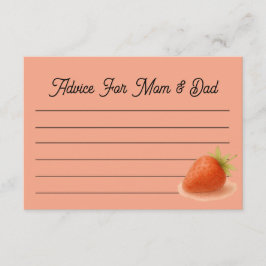 Cartão De Conselho Strawberry Dreams Advice For Mom and Dad Card