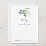 Cartão De Conselho Summer Greenery Wedding<br><div class="desc">Este cartão verde de casamento é perfeito para um casamento elegante no meio do verão e pode ser usado para qualquer evento. O design botânico apresenta um arranjo exuberante de cor d'água pintada, eucalipto, verde e folhas verdes com sutis manchas de flores rosadas e cor-de-rosa. Esses cartões de aviso podem...</div>