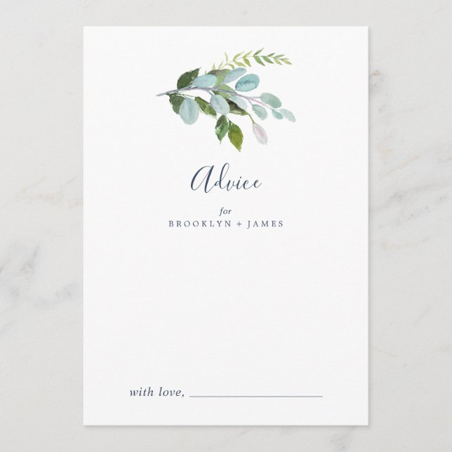 Cartão De Conselho Summer Greenery Wedding (Frente)