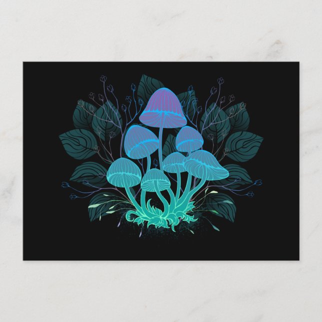 Cartão De Conselho Toadstools in Bushes (Frente)