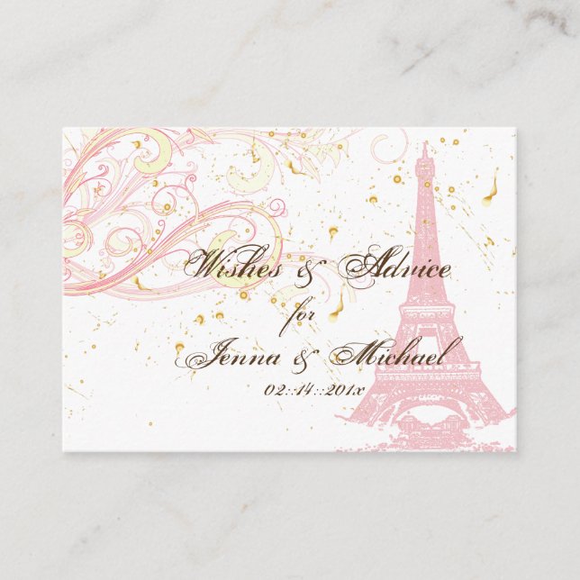 Cartão De Conselho TORRE DE EIFFEL DE PINCO PixDezines+DESEJOS+AVISO (Frente)