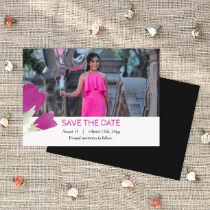 Cartão De Conselho Tulipas cor-de-rosa quentes Sweet 16 Save the Date