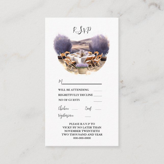 Cartão De Conselho Tuscan - lavanda - Chic do país de jantar italiano (Frente)