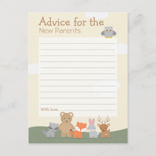 Cartão De Conselho Woodland "Advice" (Frente)