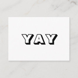 Cartão De Conselho YAY, OMG, Oh Meu Deus, Deus, carta branca preta