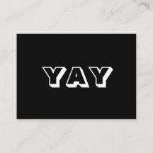 YAY, OMG, Oh Meu Deus, Deus, carta branca preta